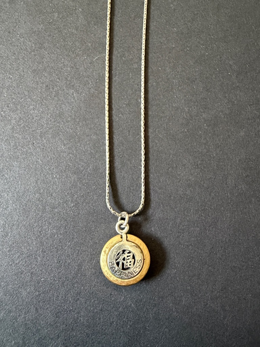 Brighton Happiness Medallion Two-Sided, Two-Tone Pendant Necklace!
